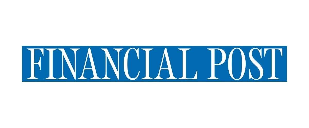 Financial Post logo in blue and white.