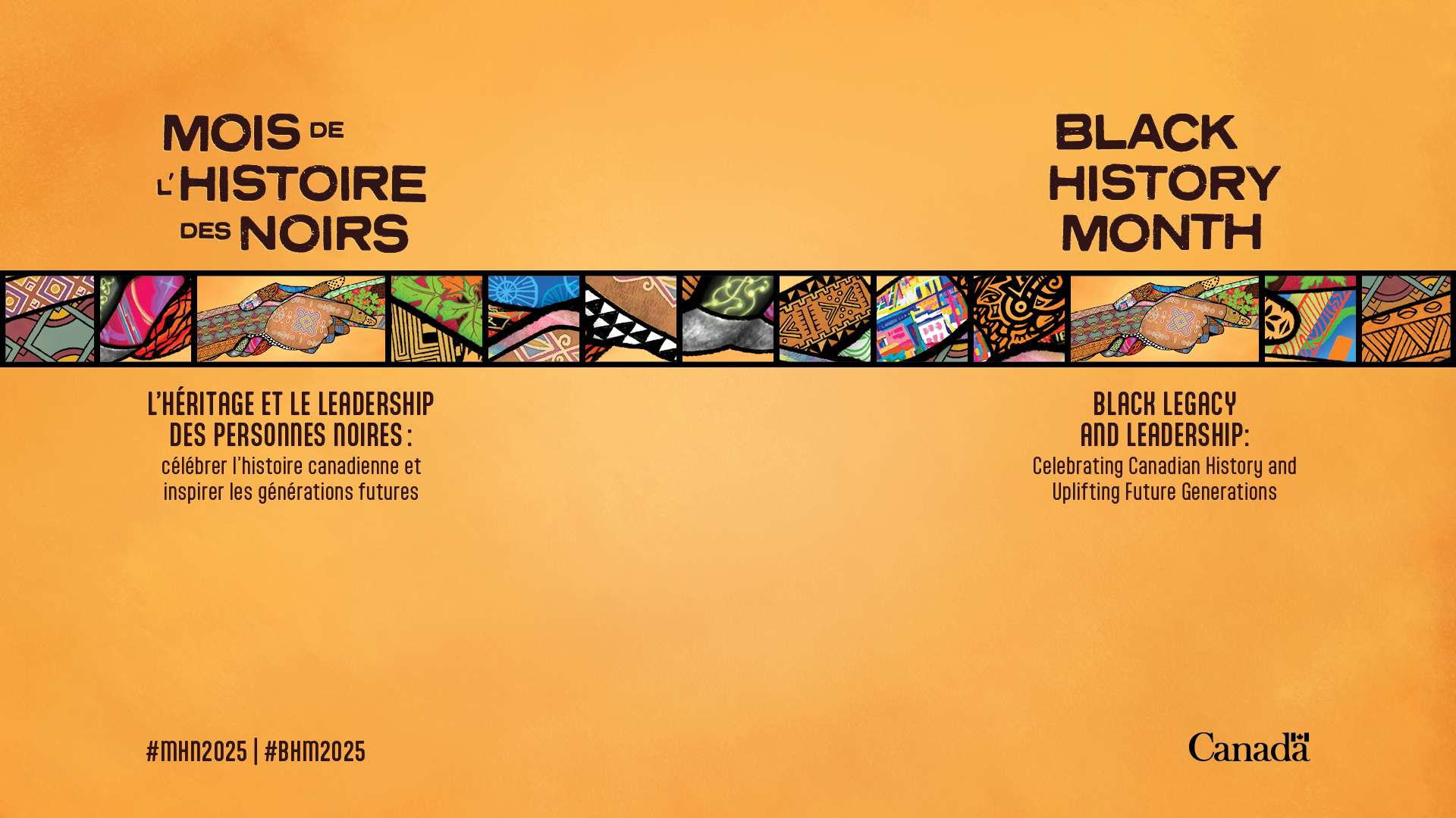 Mante Molepo on WAGE panel with Dr. Rachel Zellars discussing Black legacy, workplace equity, and inclusion strategies. Poster for Black History Month with the theme "Black Legacy and Leadership: Celebrating Canadian History and Uplifting Future Generations." Features colorful African-inspired patterns and a handshake illustration.