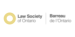 law society of ontario bilingual logo with a yellow circle to the far left